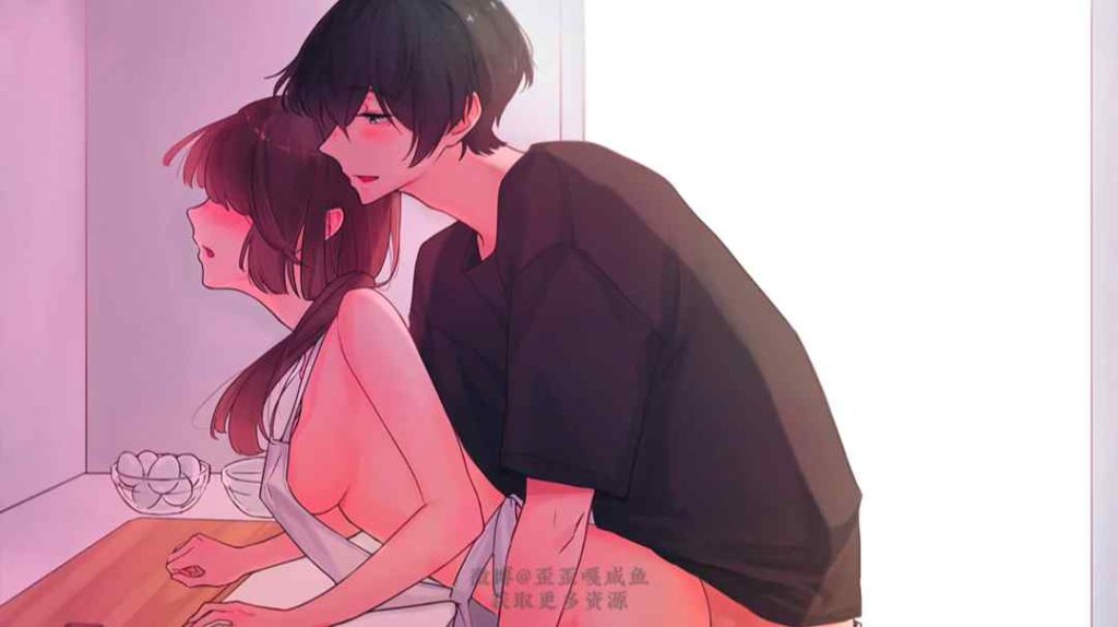 在煮饭时穿着裸体围裙用站立背后式做[中文字幕]
